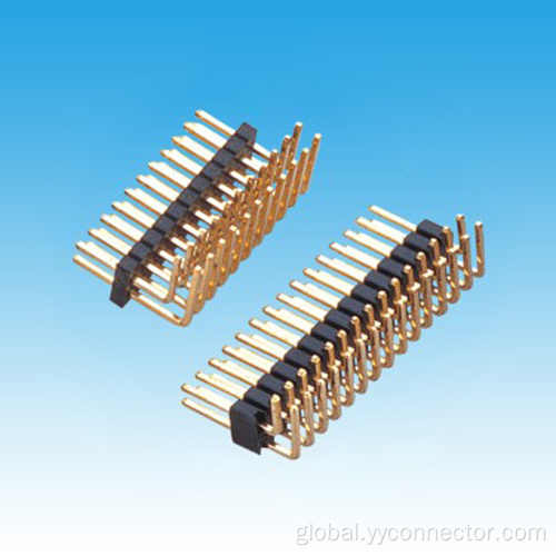 Dual Row Single Base Pin Header 1.27mm Dual Row R/A Single Base Pin Header Factory